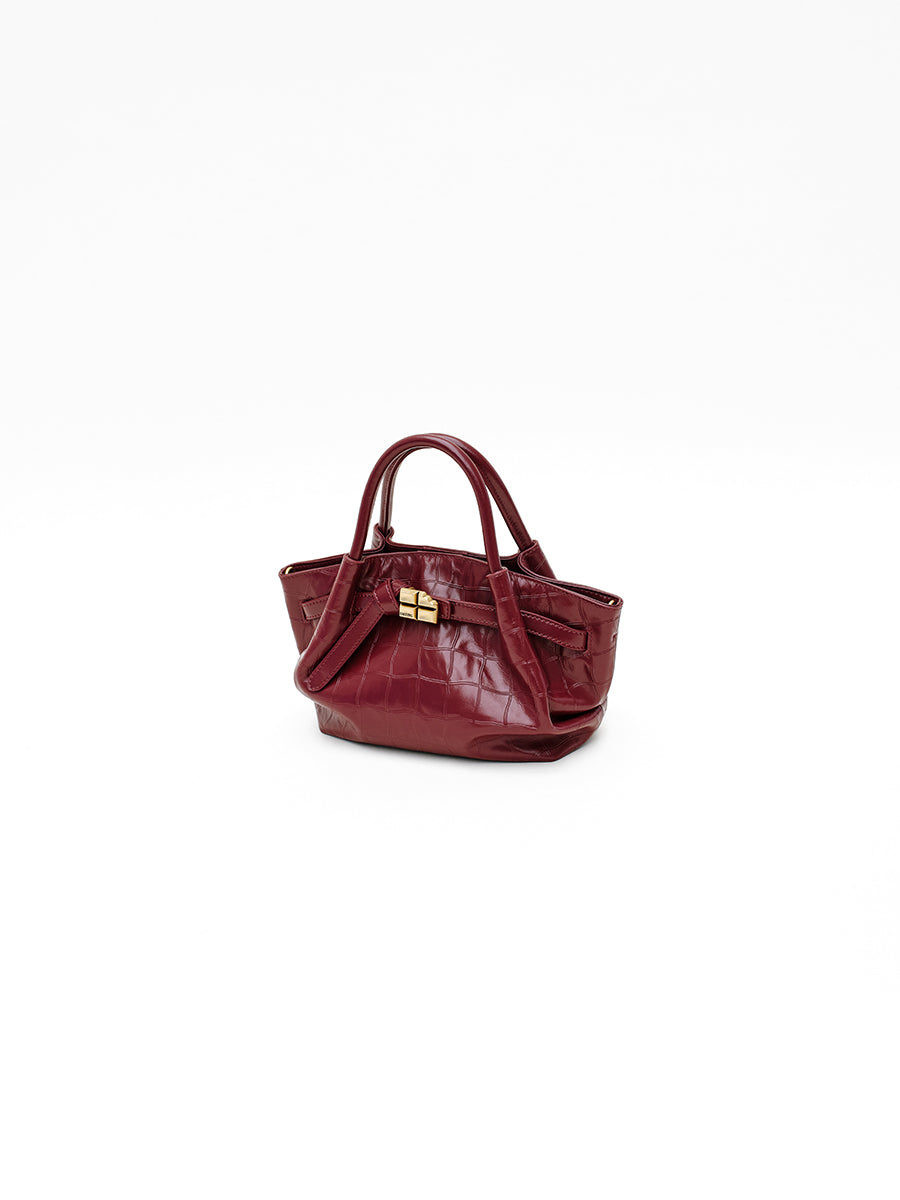 Top-grain leather handbag
