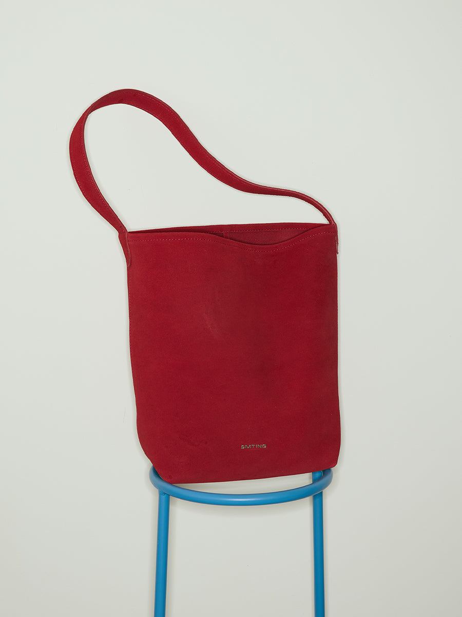 Matte leather large capacity handheld bucket bag