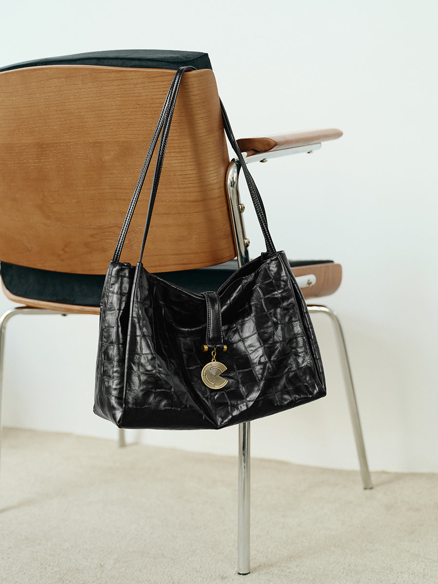 Plaid large capacity shoulder bag tote bag