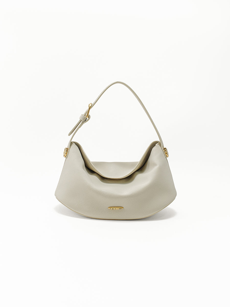 Pillow Bag with Burnished Leather Handles