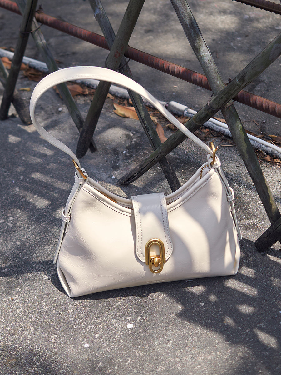 Large-capacity cowhide single-shoulder tote bag