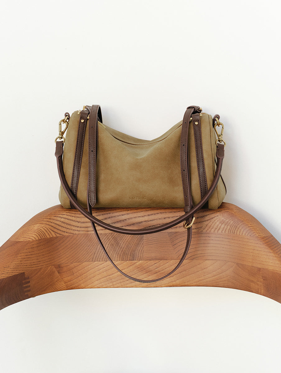 Colorblock retro boston shoulder bag