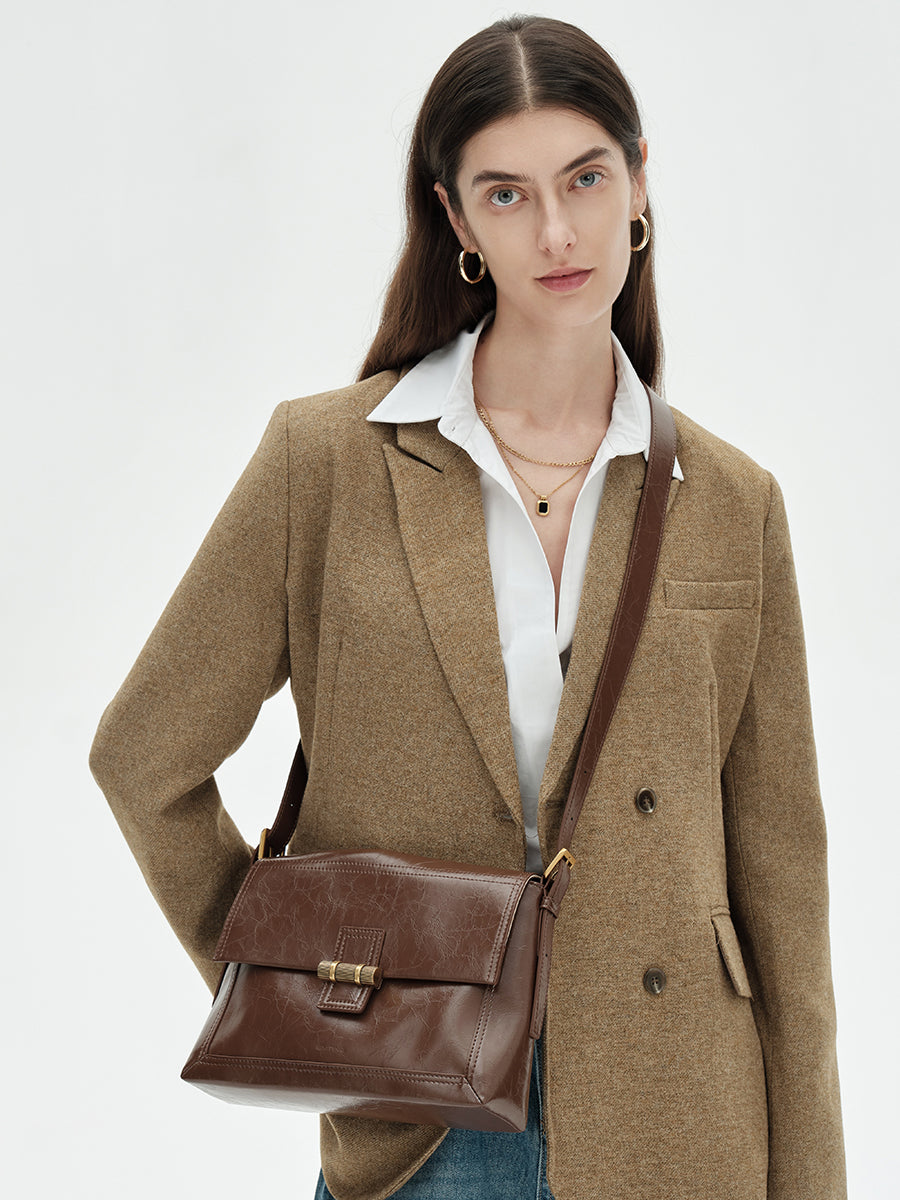 Classic lock small square shoulder bag