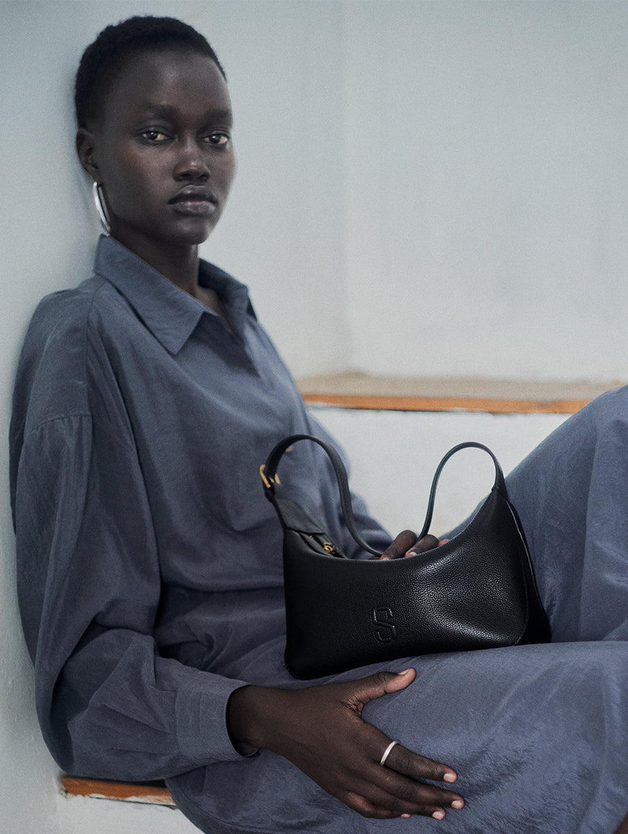 Top-grain Leather Box Bag