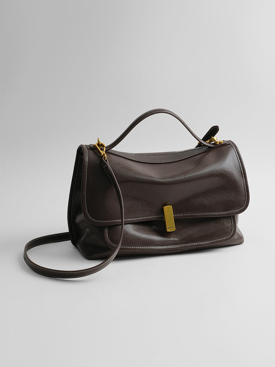 vegetable tanned cowhide messenger bag