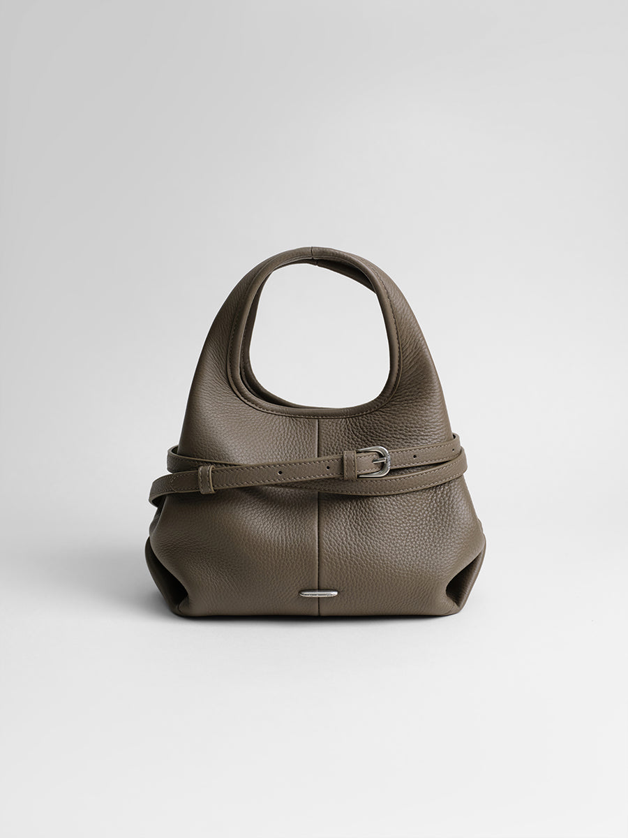top grain leather minimalist hobo bag