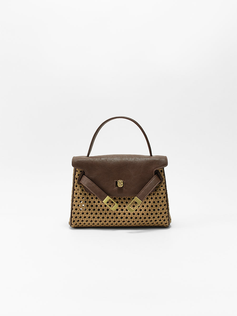 Openwork Woven Kelly Bag