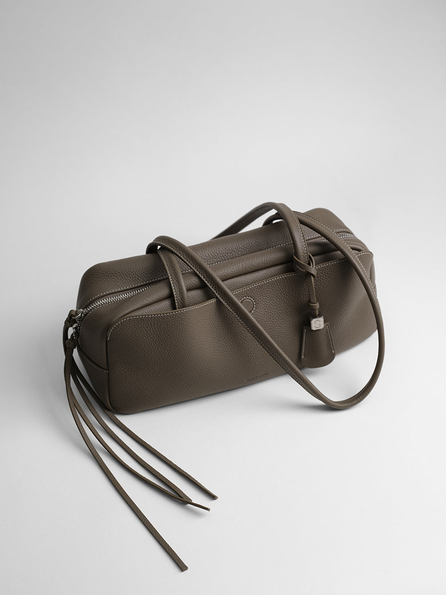 top grain leather luxury baguette bag