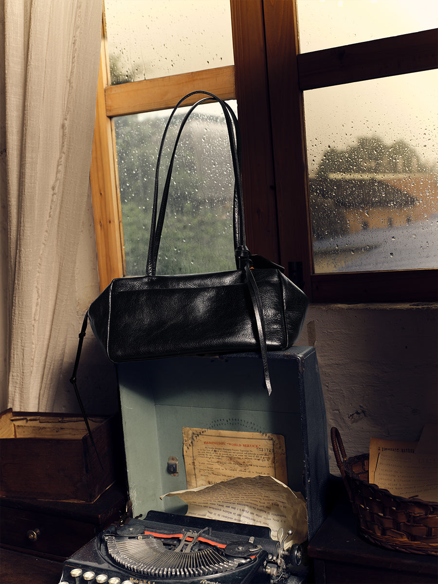 First-layer cowhide Boston bag