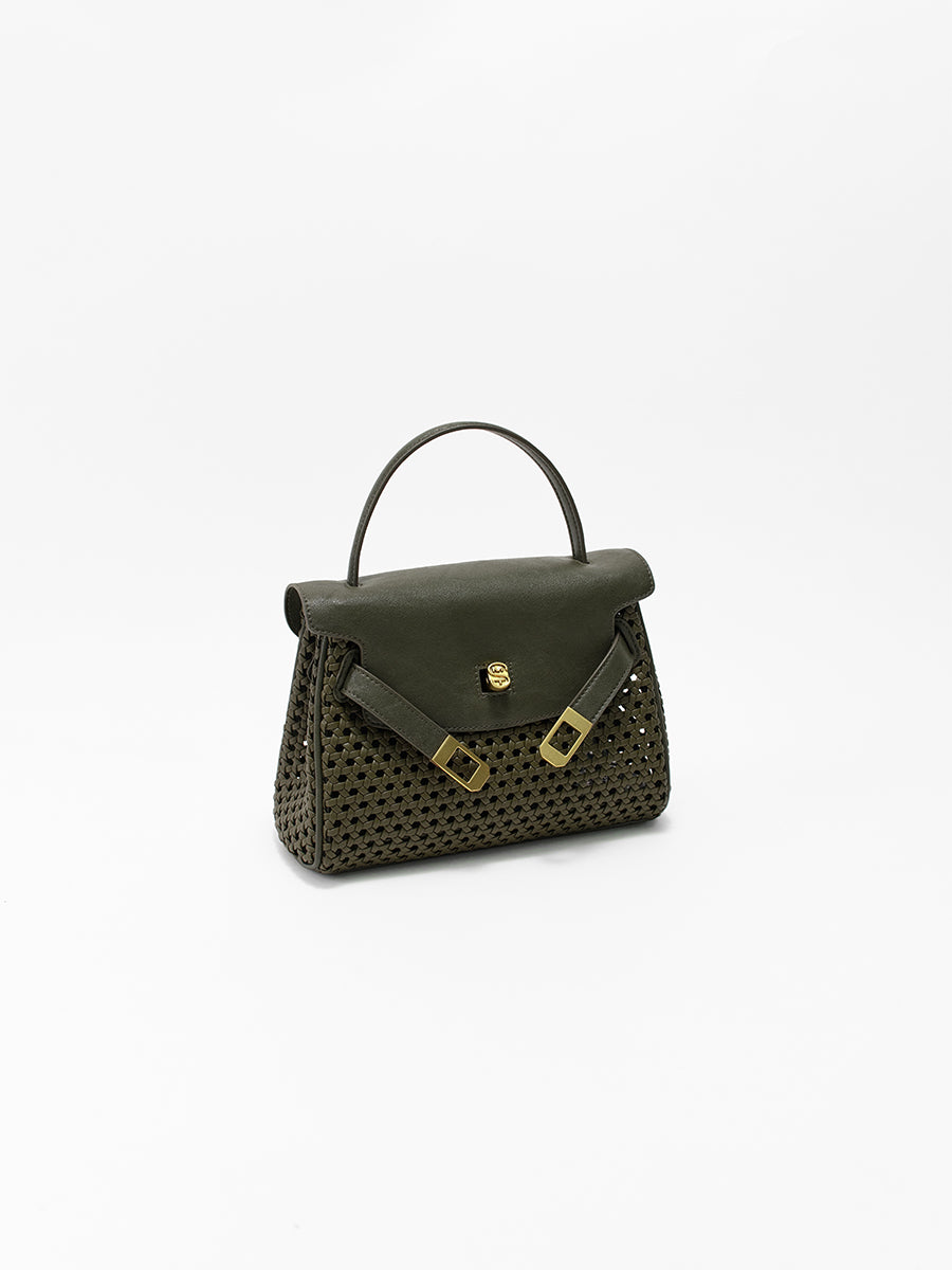 Openwork Woven Kelly Bag
