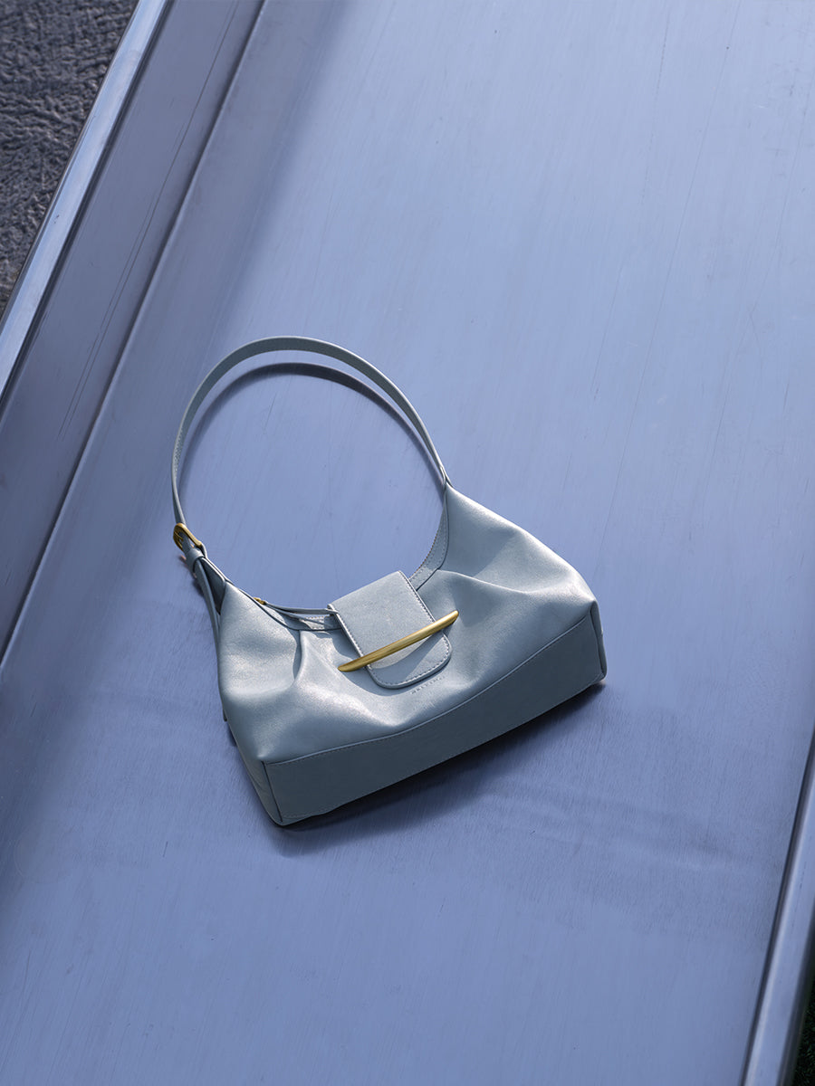 Crescent-shaped delicate hobo bag