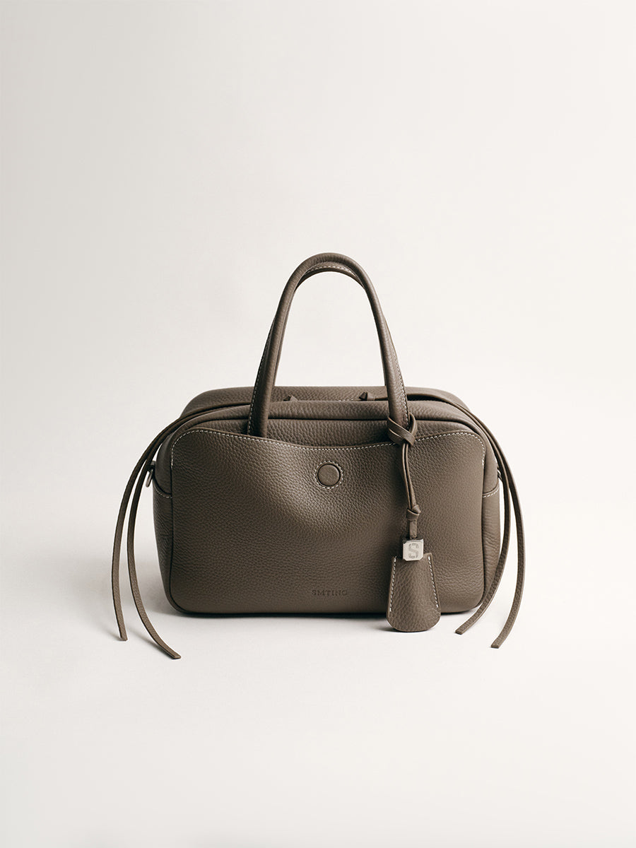 FIRST-LAYER COWHIDE BOSTON BAG