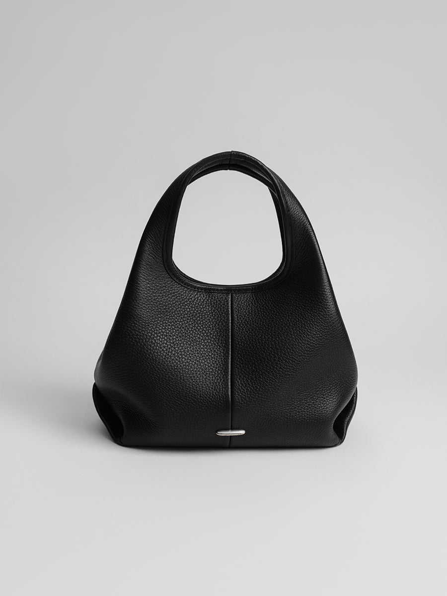 top grain leather minimalist hobo bag