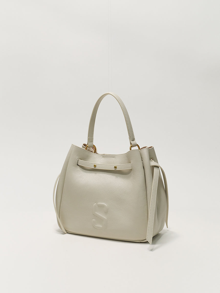 Top-grain Leather Bucket Bag