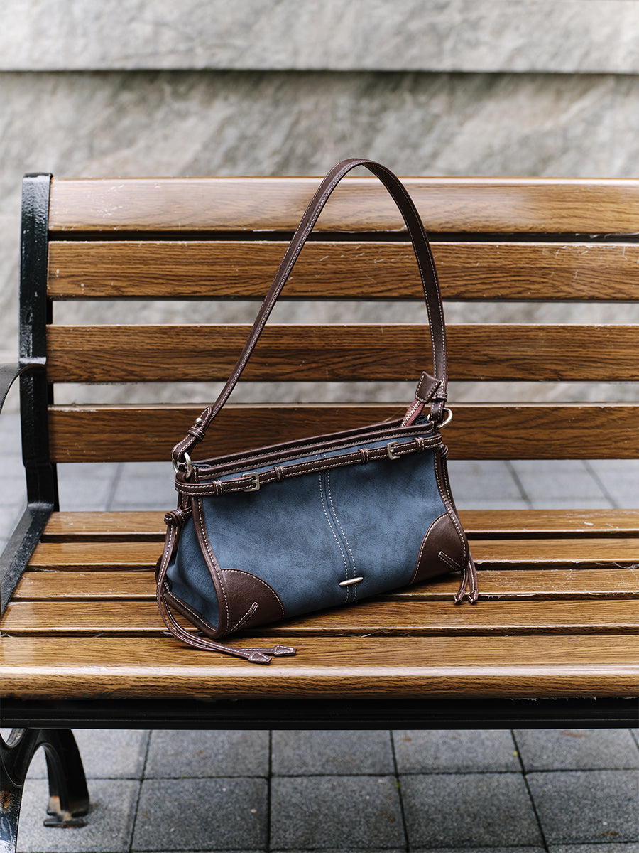 Leather Baguette Single-Shoulder Bag
