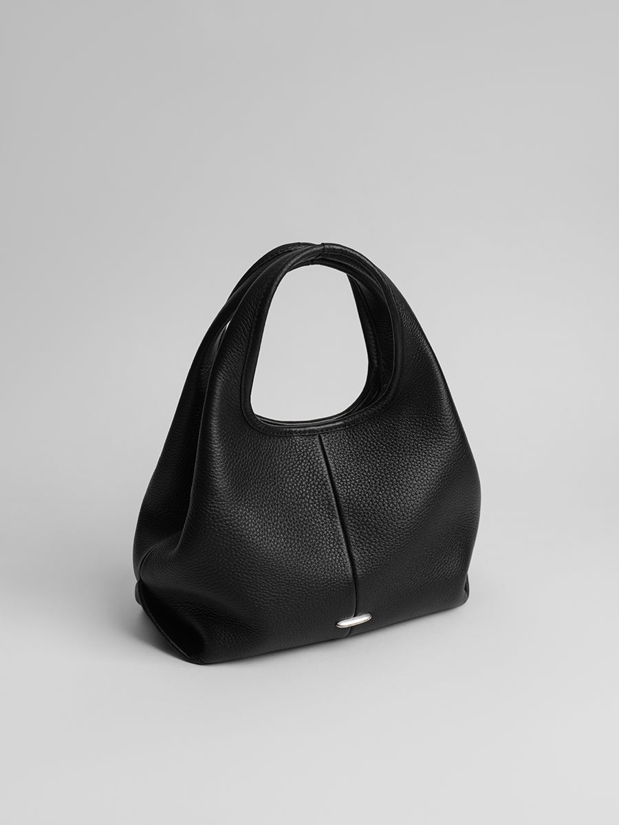top grain leather minimalist hobo bag
