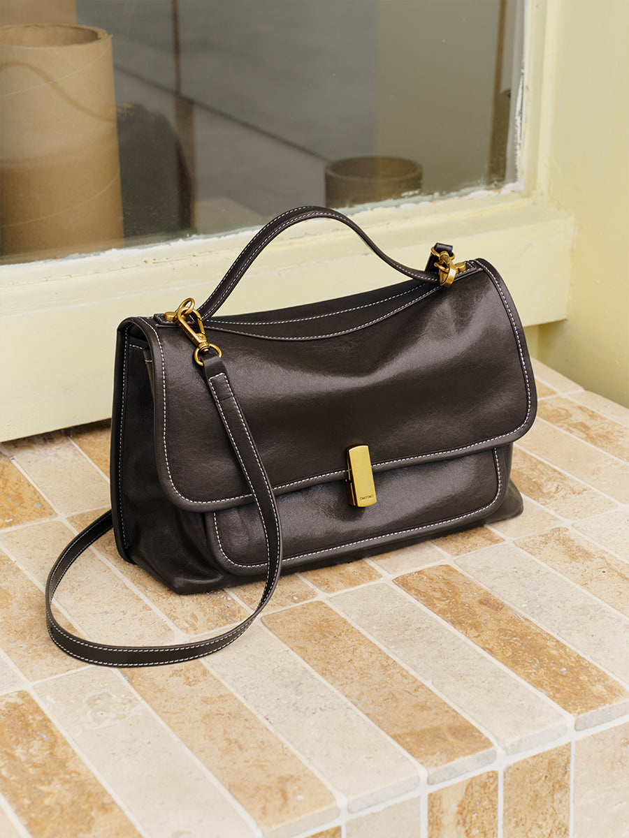 vegetable tanned cowhide messenger bag