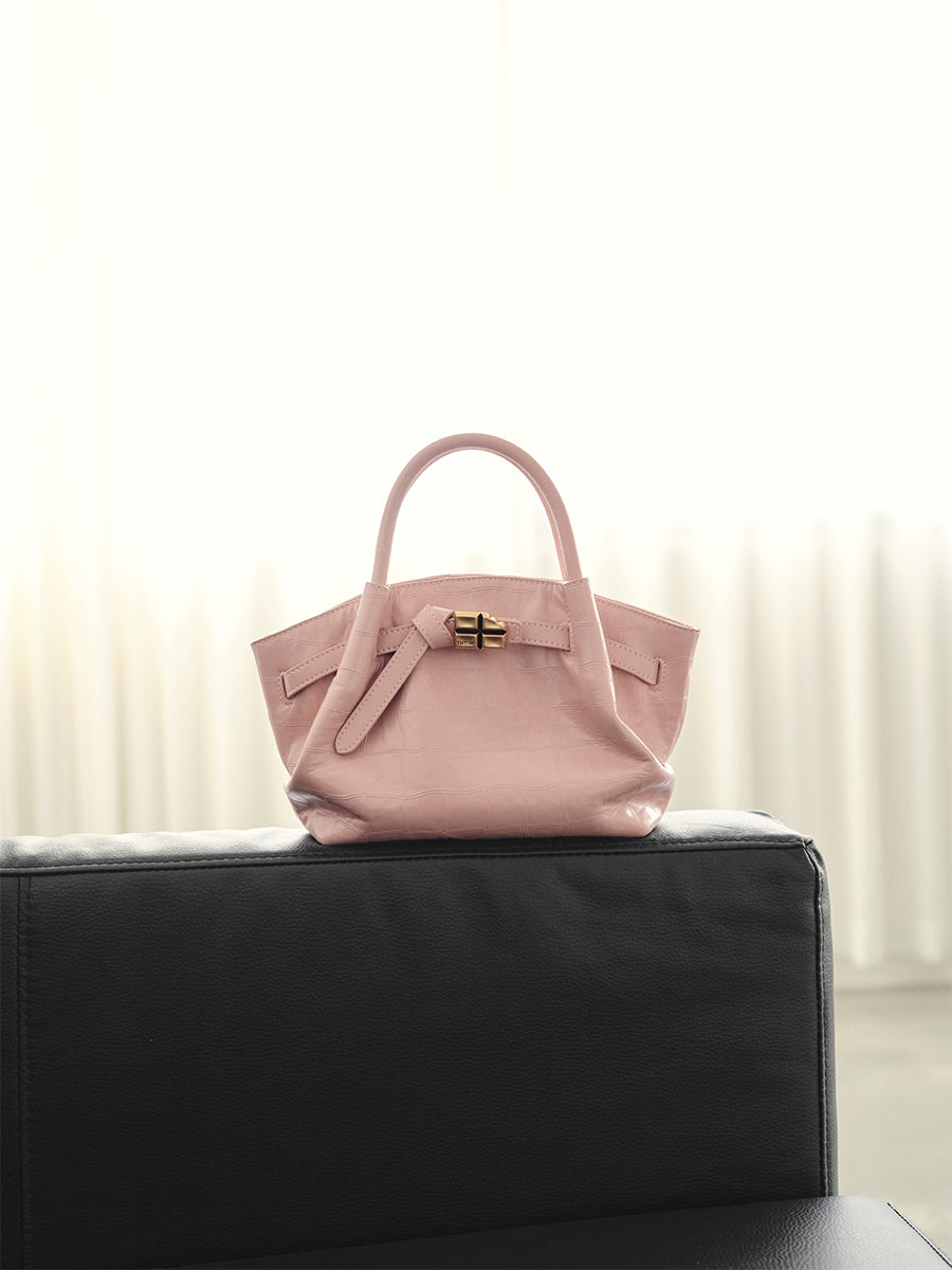 Top-grain leather handbag