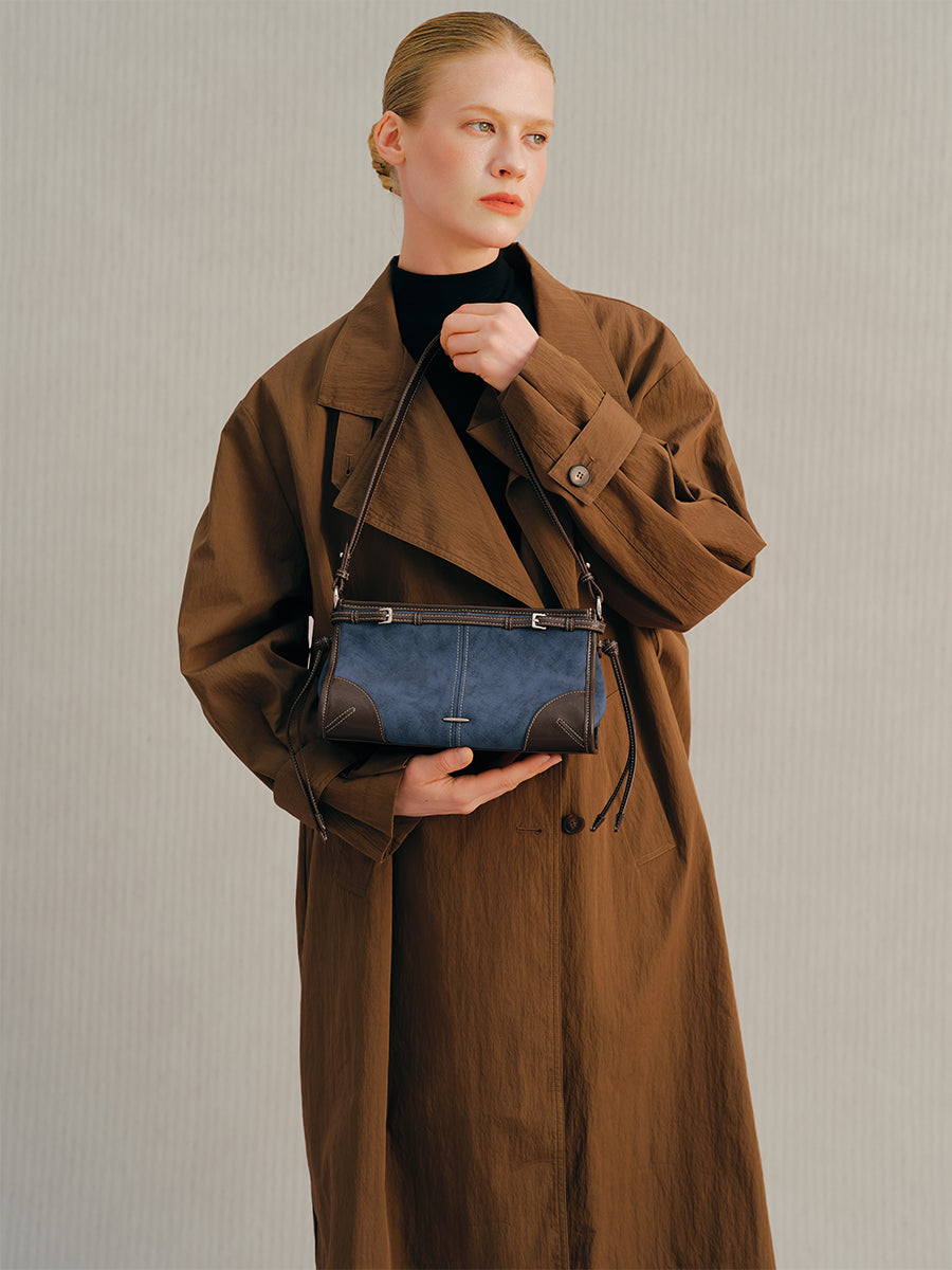 Leather Baguette Single-Shoulder Bag