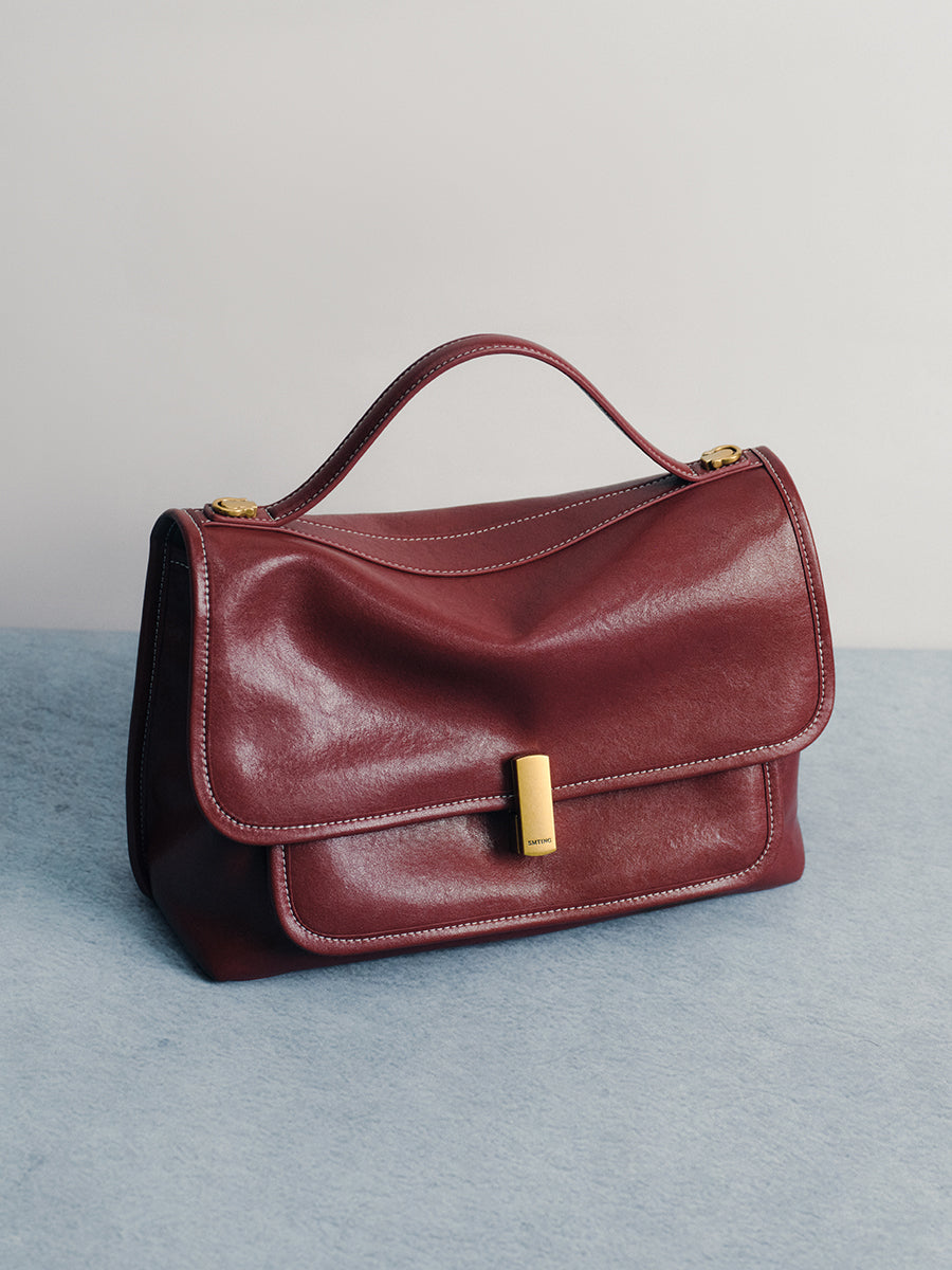 vegetable tanned cowhide messenger bag