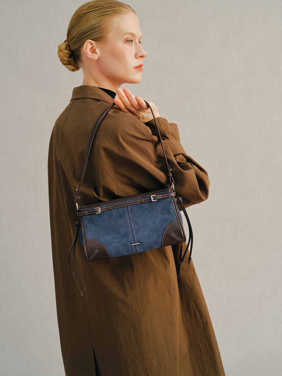 Leather Baguette Single-Shoulder Bag