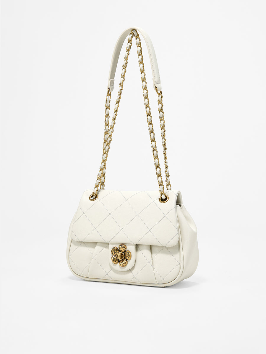 Diamond-shaped checkered underarm bag chain bag