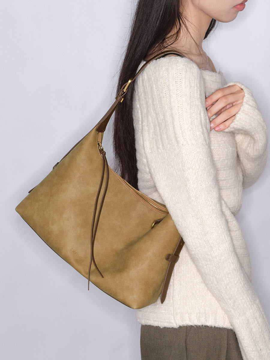 Niche minimalist single shoulder crossbody tote bag