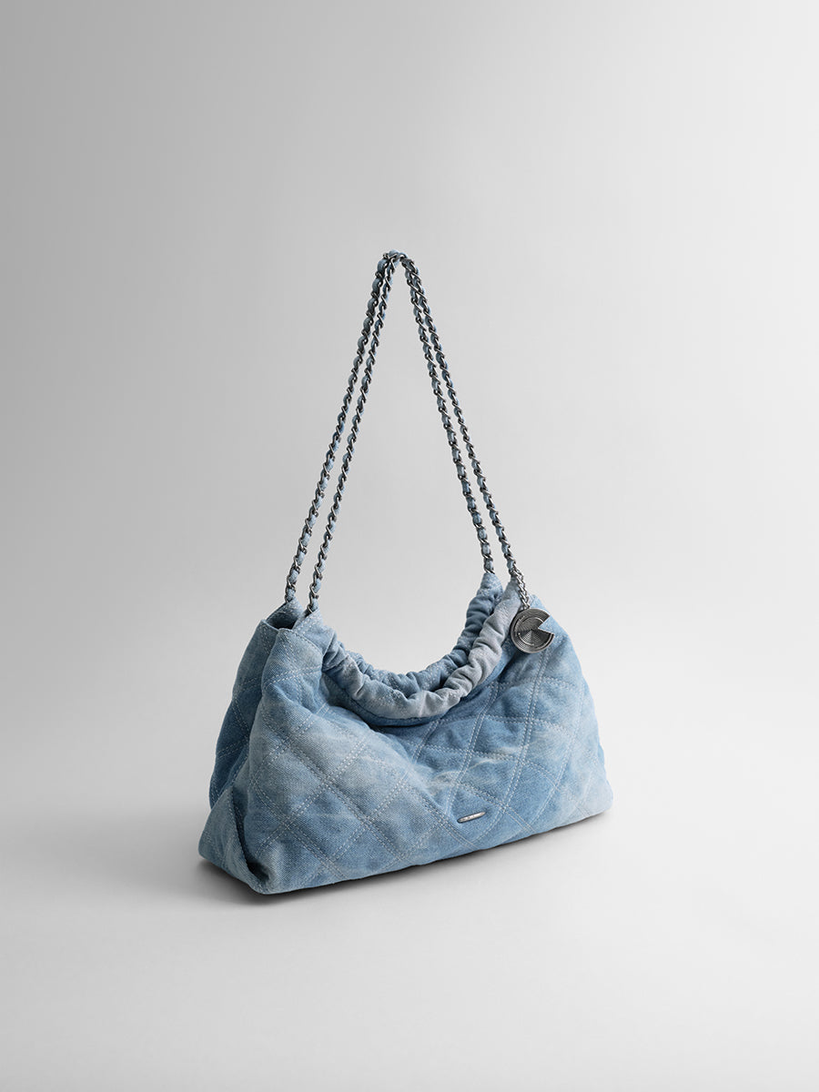 New tie-dye denim chain bag