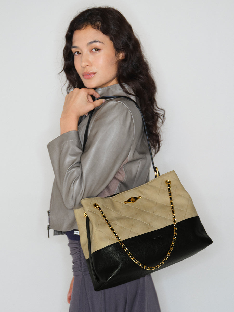 Left Bank Time-Rhombus Chain Bag Tote Bag