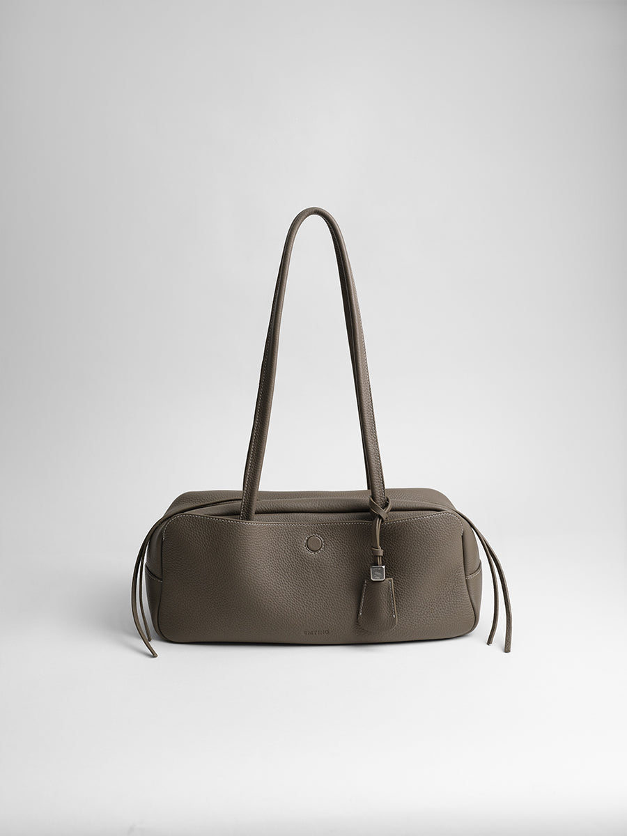 top grain leather luxury baguette bag