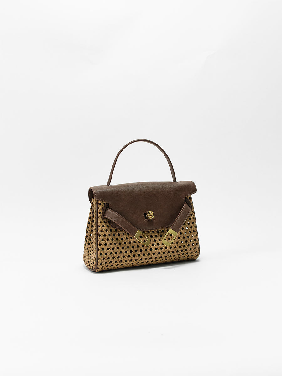 Openwork Woven Kelly Bag
