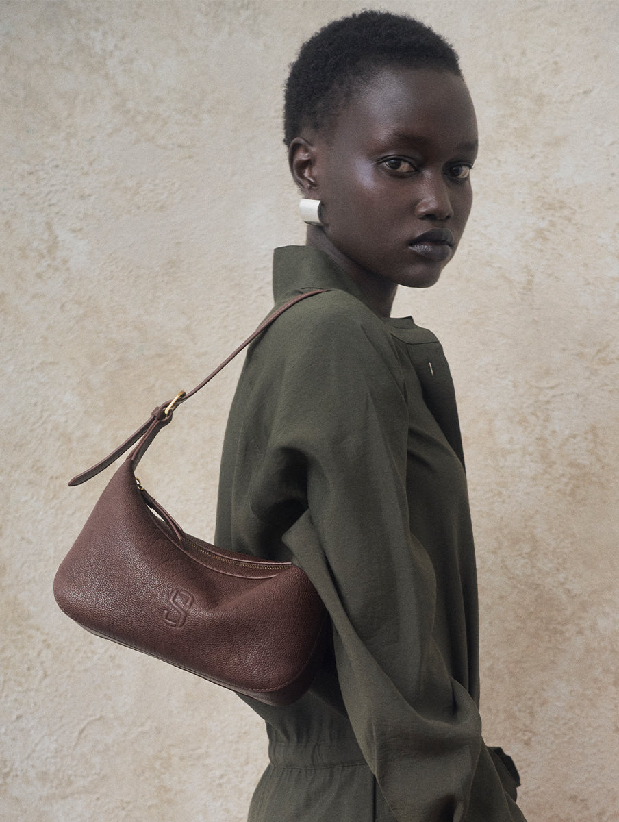 Top-grain Leather Box Bag