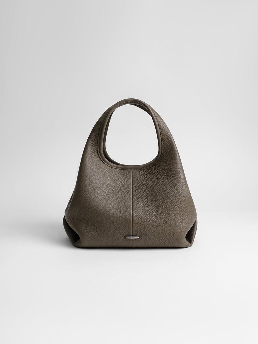 top grain leather minimalist hobo bag