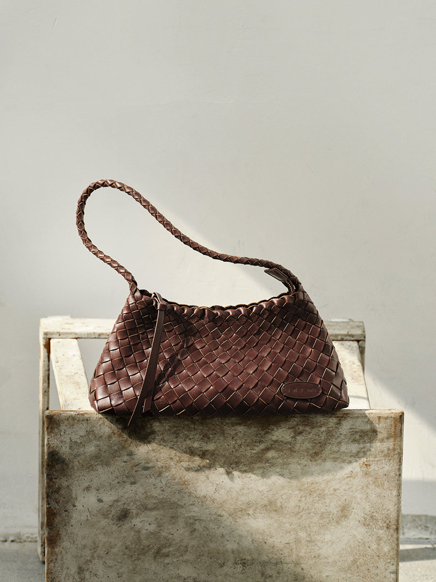 Top-grain Leather Bag Woven Bag