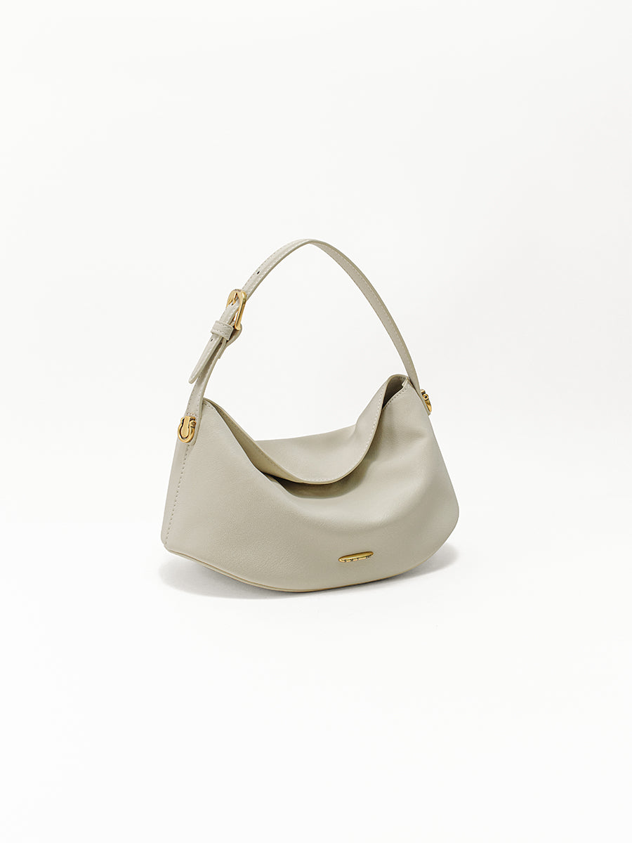 Pillow Bag with Burnished Leather Handles