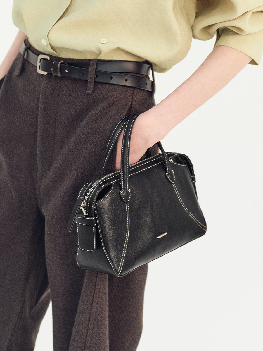 New Leather Boston Bag