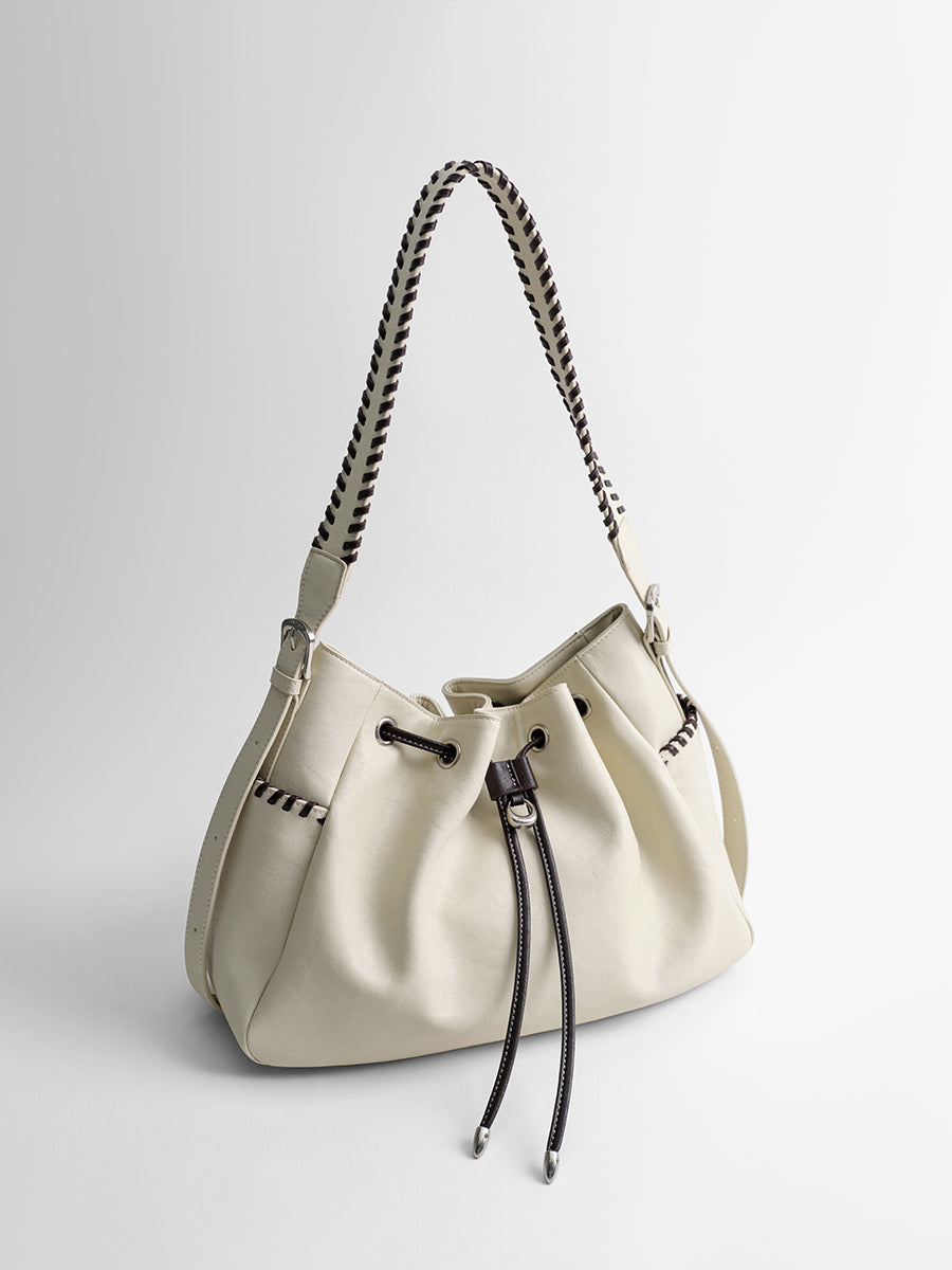 Large-capacity drawstring bucket bag