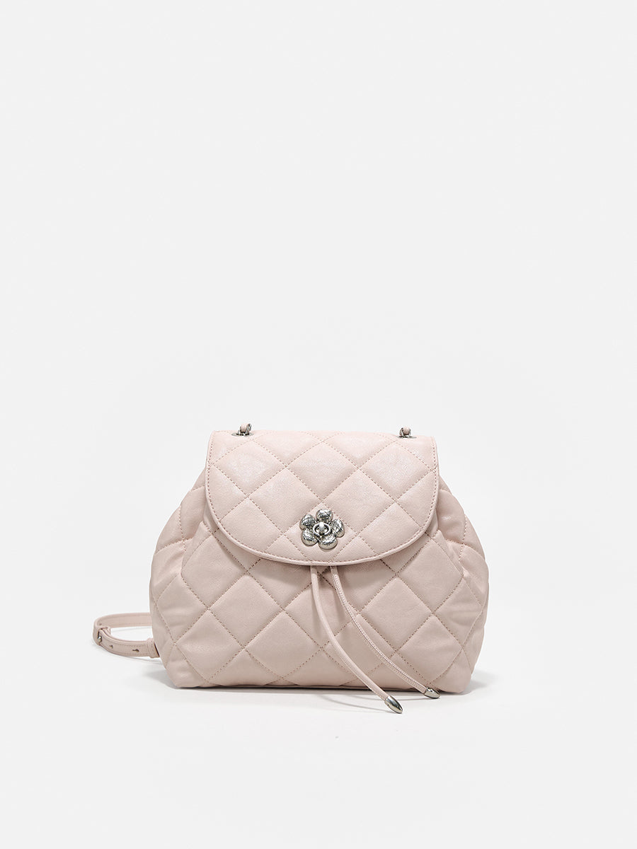 Diamond pattern textured backpack