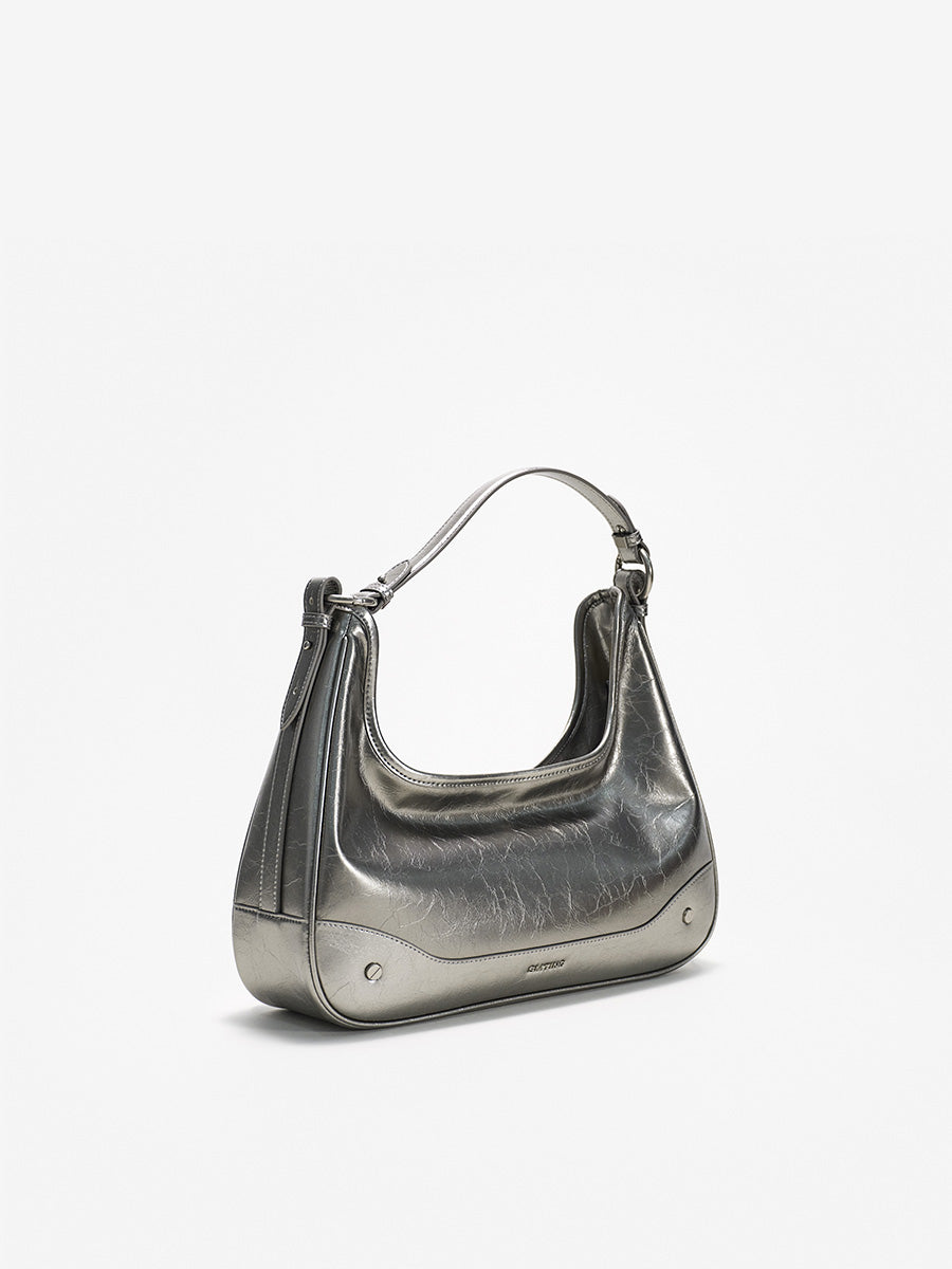 Crescent-shaped underarm bag