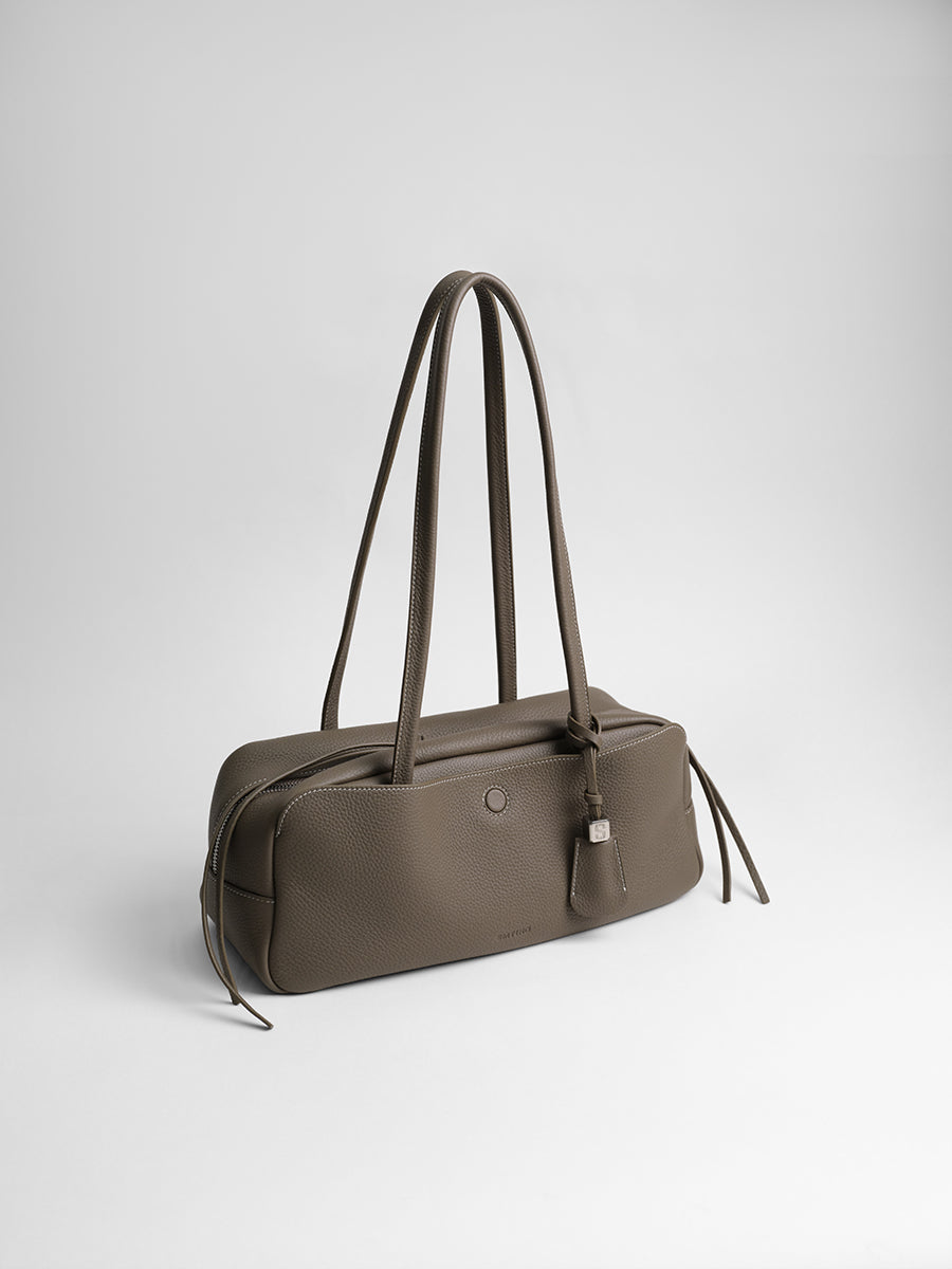 top grain leather luxury baguette bag