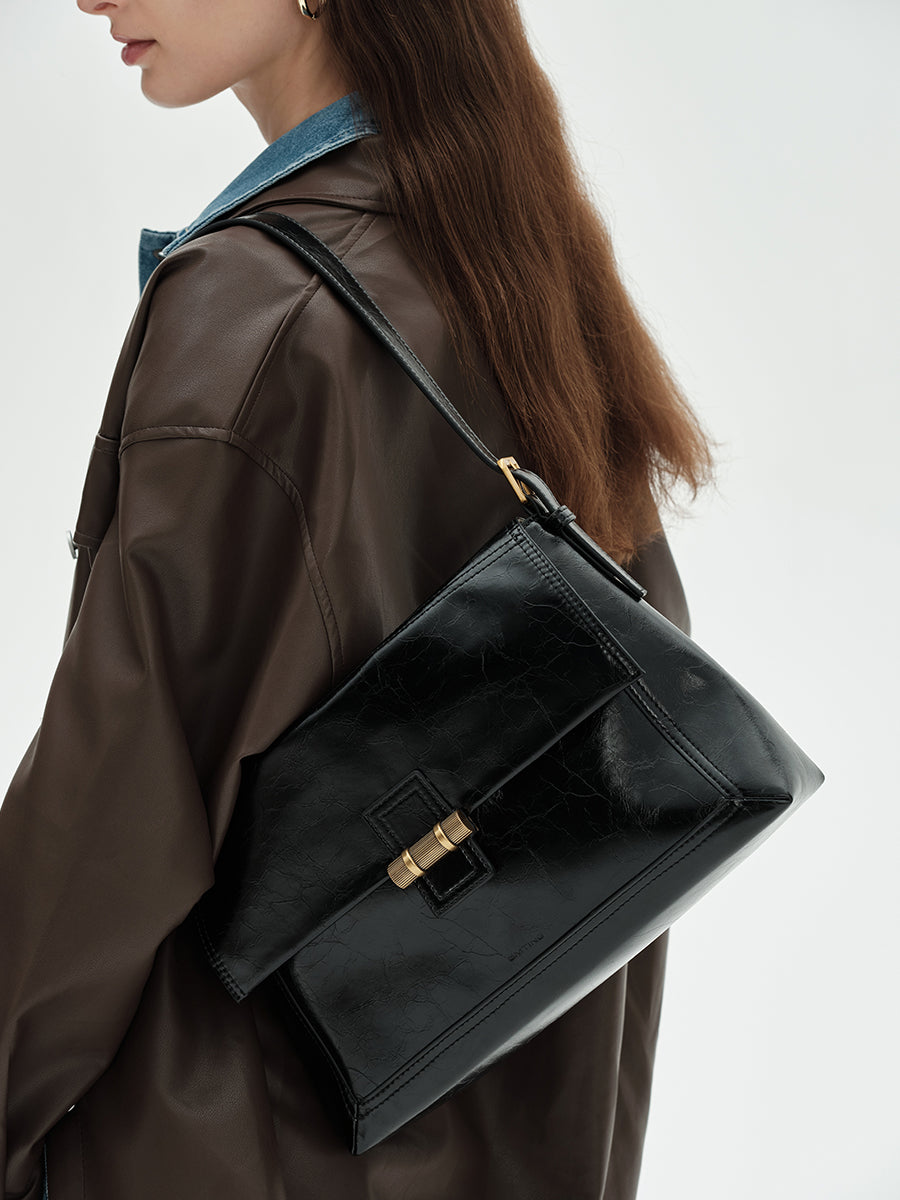 Classic lock small square shoulder bag