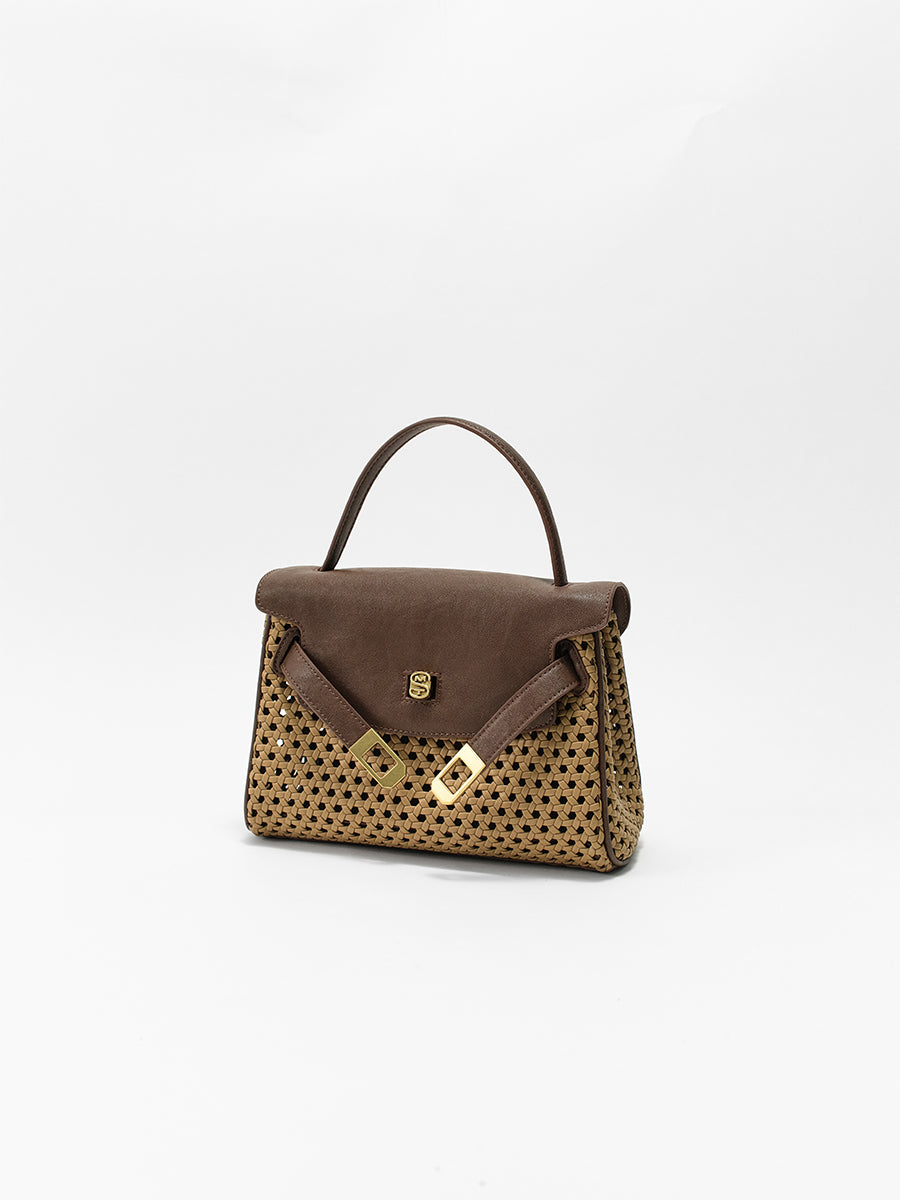Openwork Woven Kelly Bag