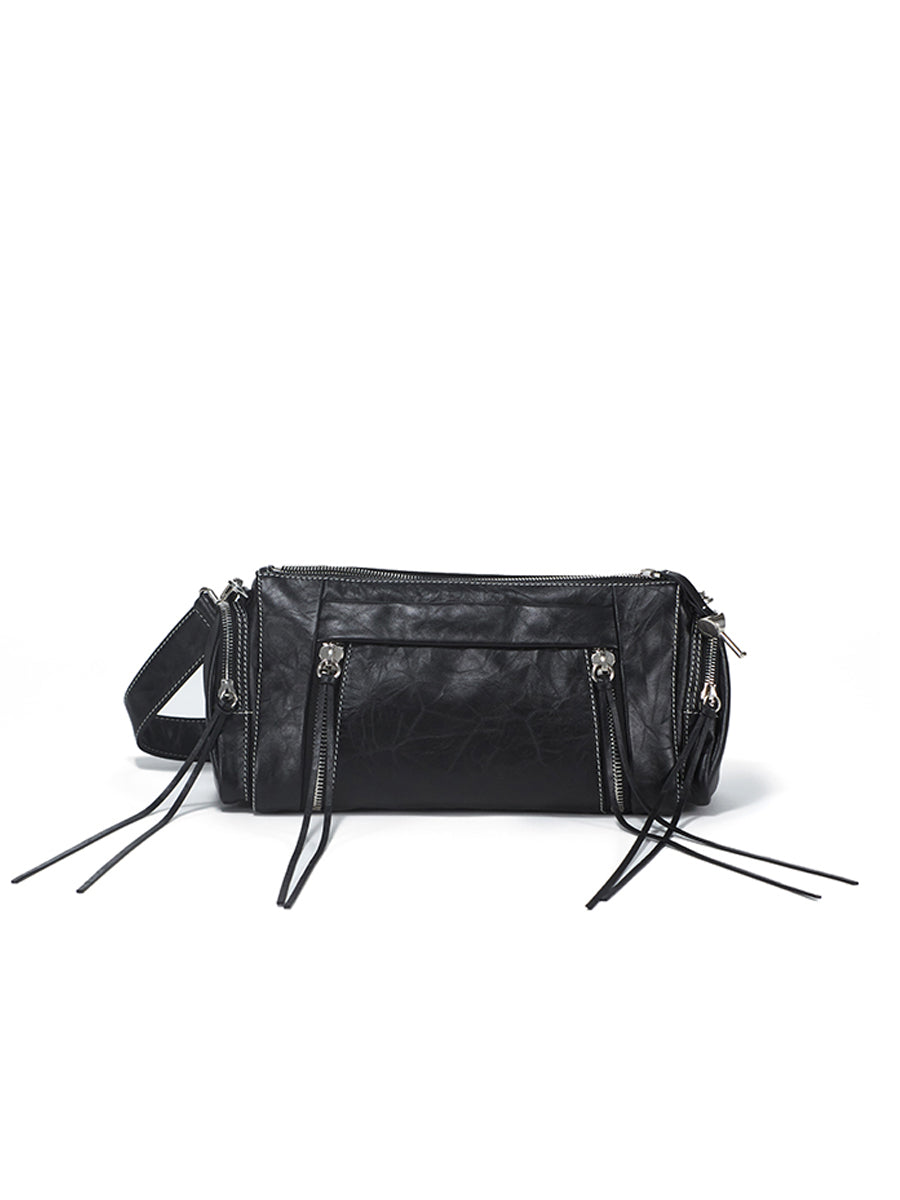 Side pocket motorcycle fringe shoulder bag
