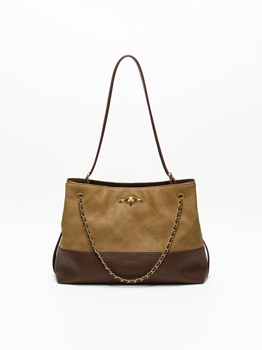 Left Bank Time-Rhombus Chain Bag Tote Bag