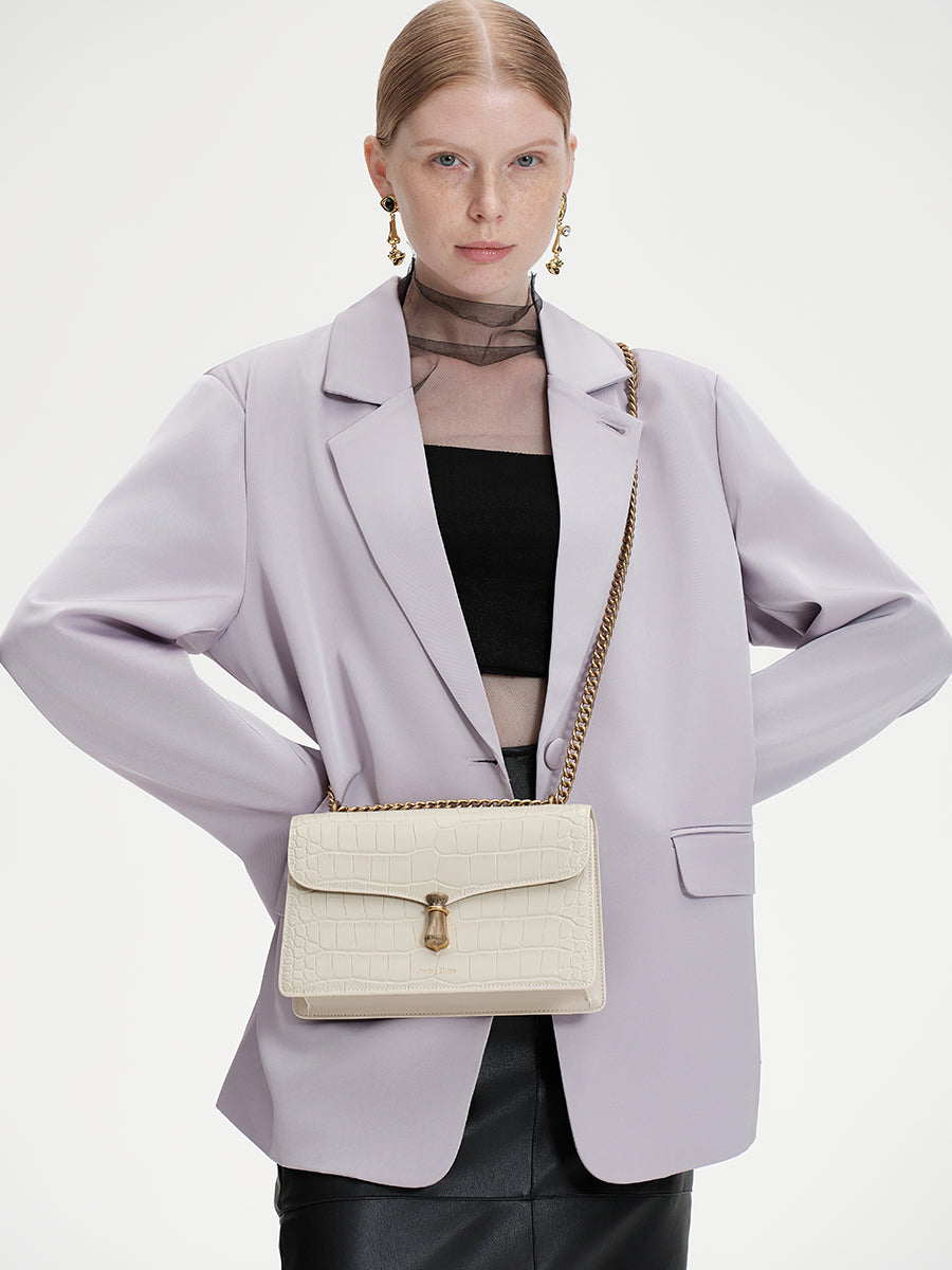 Minimalist textured chain bag