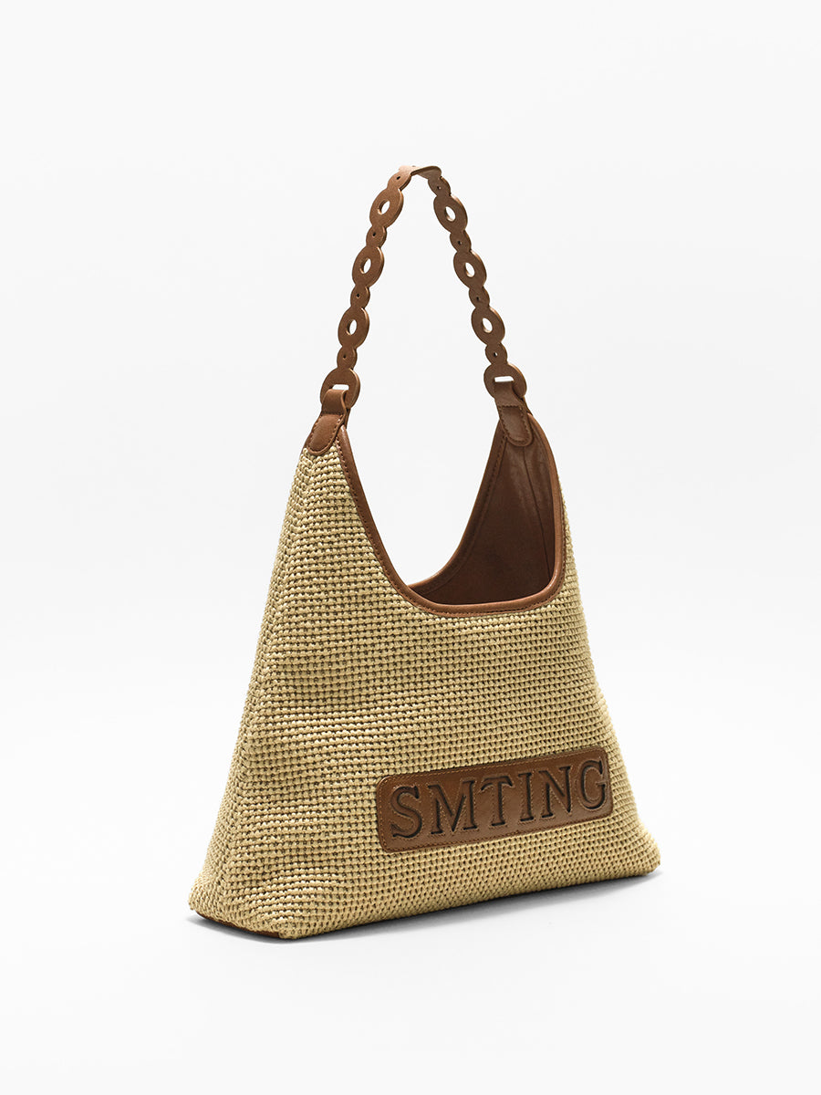 Niche straw weaving bag underarm bag