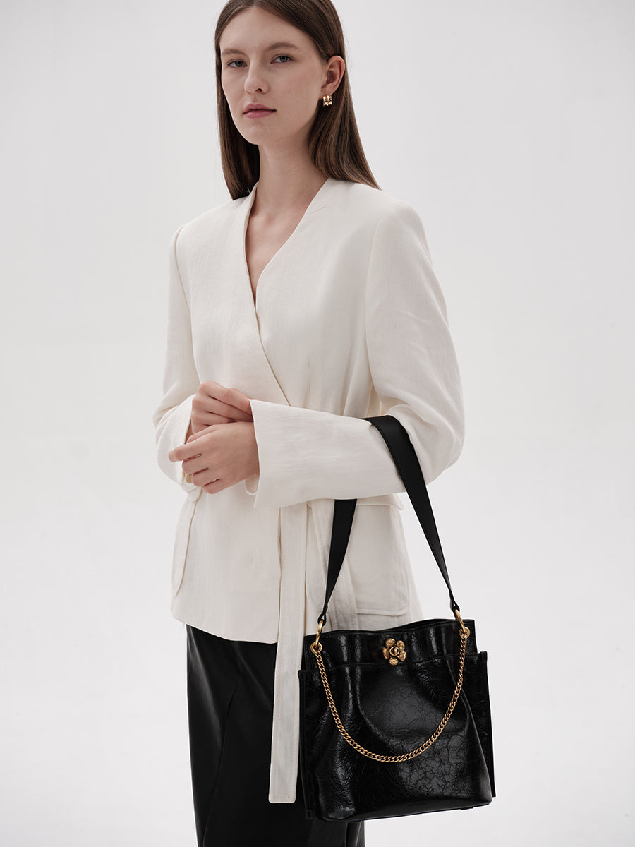 Beautiful Woman at Sunset-Large Capacity Bucket Bag