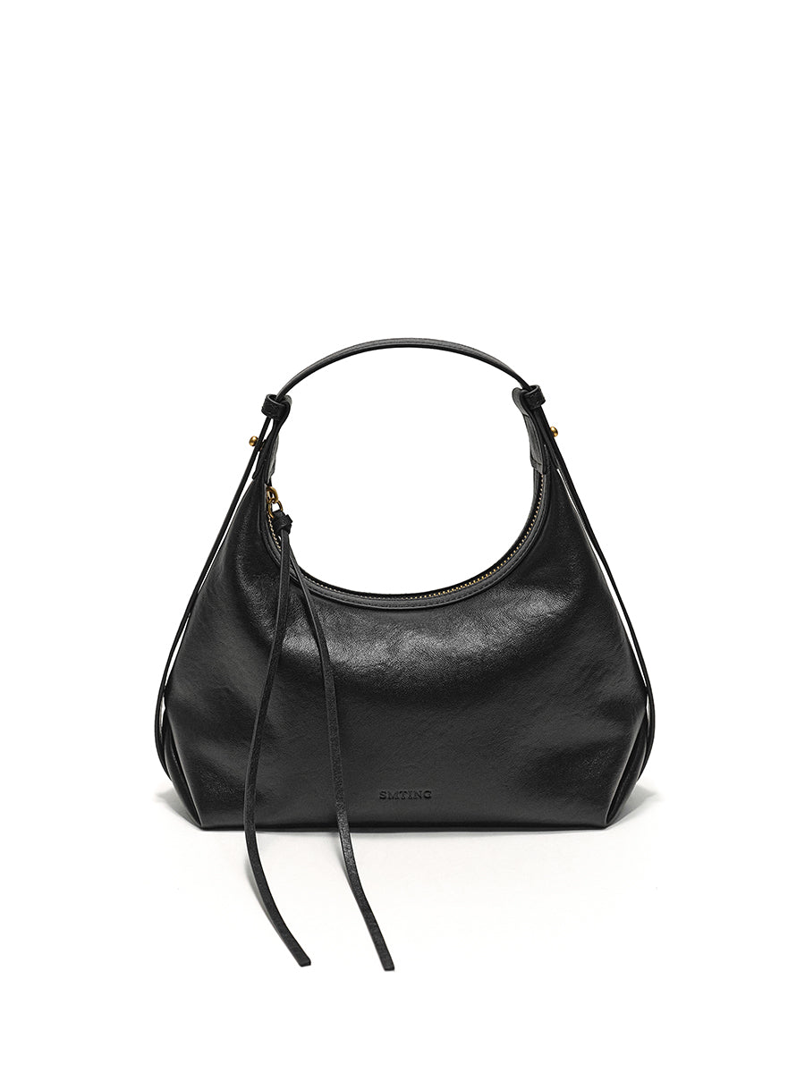 Arc-shaped hand-held hobo bag