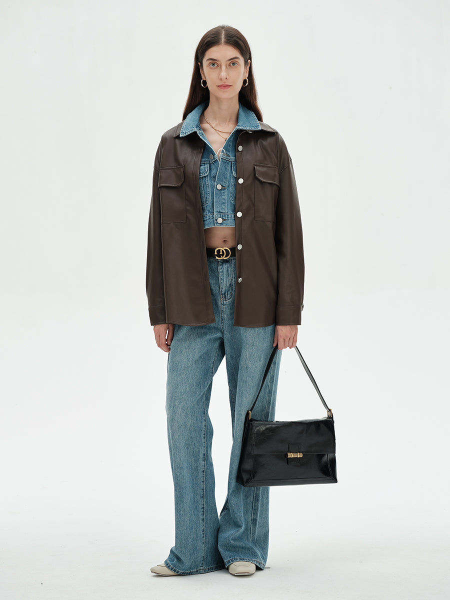 Classic lock small square shoulder bag