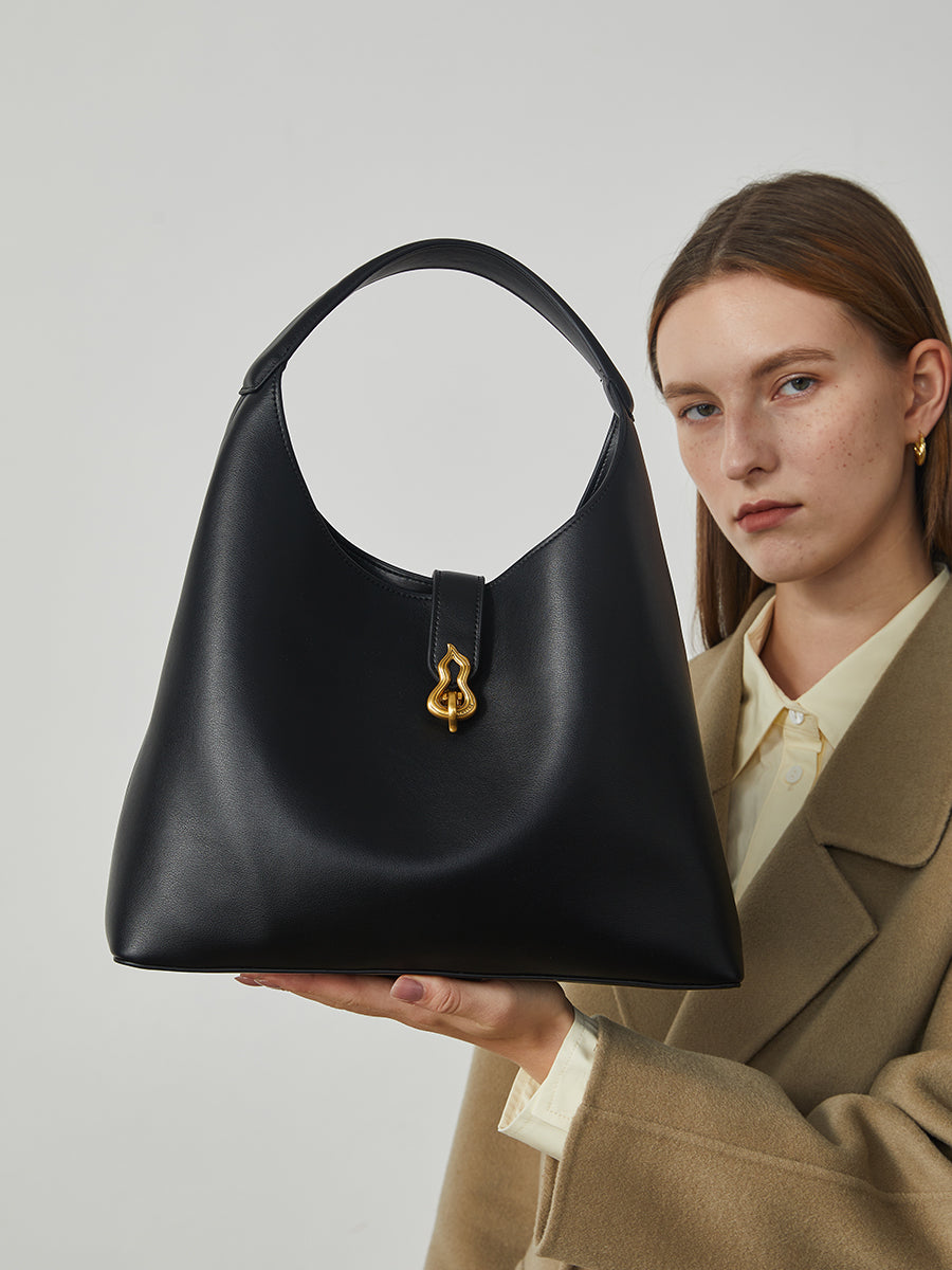 Niche large-capacity cowhide tote bag